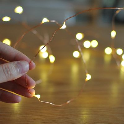 2M 5M 10M Led String Lights Battery Operated Sliver Wire Fairy Garland Light Christmas Outdoor Lights Chain Wedding Patry Decor