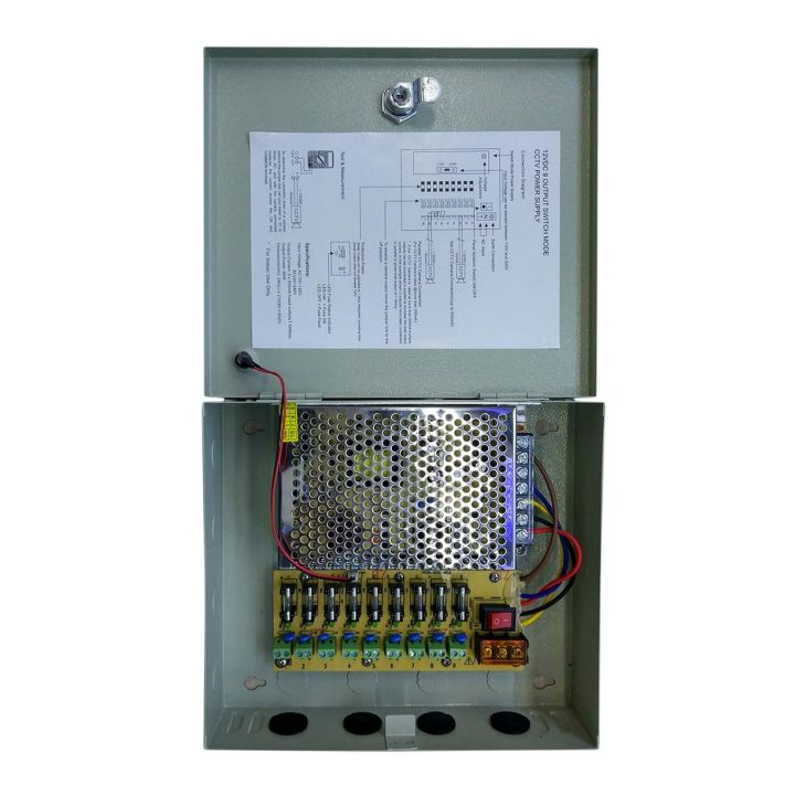 carcool-กล้องวิดีโอ12v-5a-9ch-แหล่งจ่ายไฟจากศูนย์กลางกล้องตรวจสอบแหล่งจ่ายไฟกล้องตรวจสอบความปลอดภัย