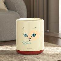 Living Room Trash Bin Home Bedroom Large Capacity Light Luxury Modern Simple Large Double Barrel Pattern Cat New Double Layer