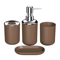 【jw】▬  4 pçs acessórios do banheiro conjunto   saboneteira bancada decoração puro tumbler vaidade organizador para casas de apartamento hotéis