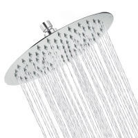 Rain Shower Head 8 Inch High Pressure Stainless Steel Circle Rainfall Fixed Showerheads Ultra Thin Water Saving with Ball Joint