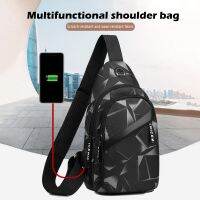 【 Cw】fashion Men Casual Multifunction Shoulder Bag Travel Crossbody Bag On Shoulder Sling Bag Pack Messenger Pack Chest Bag For Male