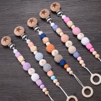 Baby Pacifier Clips Silicone Beads Wooden Crochet Ball Teething Ring Chain Nipple Clamp Dummy Holder Clip Chew Accessories Clips Pins Tacks