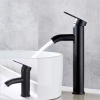 Single Handle Bathroom Basin Faucets Cold/Hot Mixer Basin Sink Tap Black 667A