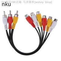 【CW】♙✶  Nku 0.25m Audio Video Extension Cable 3 Male Jack To 6 Female Splitter for TV DVD Projector