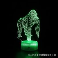 [Free ship] Cross-border exclusive creative gift colorful night light orangutan eagle horse leopard owl touch remote control