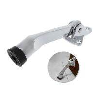 Zinc Alloy Satin Chrome Lever Door Stopper With Rubber Feet Mounted Holder Decorative Door Stops