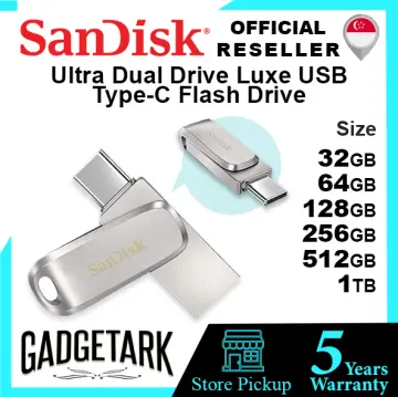 SanDisk Ultra Dual Drive Luxe USB Type-C 32GB Flash Drive for Smartphones,  Tablets, and Computers - High Speed USB 3.1 Pen Drive (SDDDC4-032G-G46)