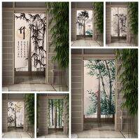 【YD】 Chinese Door Curtain Ink Painting Dining Room Partition Curtains Drape Entrance Hanging Half-Curtain