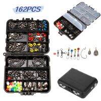 162pcs อุปกรณ์ตกปลา ชุด ​​ตะขอหมุน ประมง Sinker Tackle Box