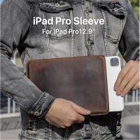 เหมาะสำหรับ Apple Pro 12.9-เคสป้องกันนิ้วบ้าหนัง Crazy Horse Minimalist แท็บเล็ตกระเป๋าคอมพิวเตอร์