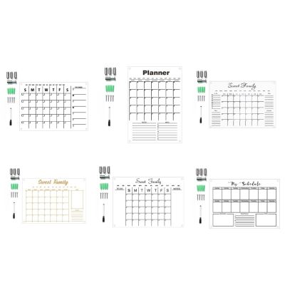 Clear Acrylic Calendar No Whiteboard for Wall Meal Plan &amp; Grocery List White Boards for Kitchen