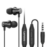 Lenovo HF130 Wired Earphone 3.5mm Jack Bass Earbuds with Microphone Handsfree Long Cord Headset for iPhone For Samsung