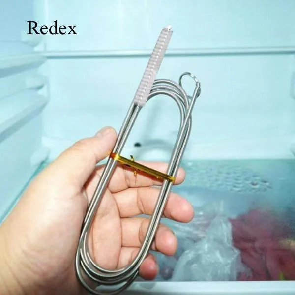 5pcs Refrigerator Drain Cleaning Brush Set With Injector Hose