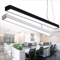 Office chandeliers led strip lights office building creative aluminum chandeliers rectangular hanging line lamps led fixture