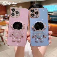 【cold noodles】นักบินอวกาศชุบยืน H Older กรณีโทรศัพท์สำหรับ iPhone 13 Pro Max 12มินิ11 XS Max X XR 6 6วินาที7 8บวก SE 2020สแควร์ปกอ่อน