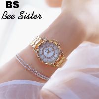 【BS Bee Sister】Fashion Women Rhinerstone Watch Stainless Steel Waterproof Quartz Watches