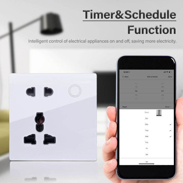 สมาร์ท-wifi-ผนังซ็อกเก็ตสหราชอาณาจักร-un-สวิทช์สัมผัสแผงกระจกบ้านเต้าเสียบไฟฟ้าการควบคุมระยะไกลไร้สาย-alexa