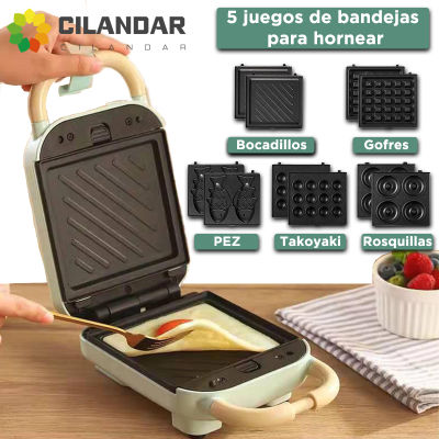 แซนวิช3 En 1 Tostadora Eléctrica Waffle Maker Desayuno แพนเค้กโดนัทไข่วาฟเฟิลเค้กปลา Horno Eléctrico