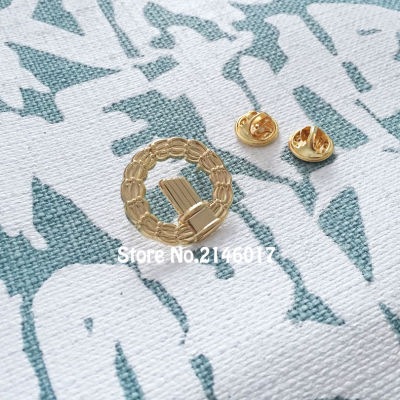 10pcs Wholesale 1 inch Masonic Wreath Lapel Pin Badge Freemason Gold Color Free Masons Pins and Brooch Butterfly Clutch Back