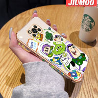 เคส JIUMOO สำหรับ Xiaomi MI POCO X3 NFC POCO X3 Pro POCO เคส C40กับการ์ตูนมอนสเตอร์กันกระแทกขอบด้านข้างเคสโทรศัพท์สี่เหลี่ยมของแท้นิ่มลายเคลือบหรูหราฝาครอบหลังเต็มรูปแบบเคสป้องกันกล้อง