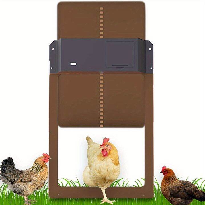 ไก่อัตโนมัติ-coop-ที่เปิดประตู8x10in-พร้อมเซ็นเซอร์วัดแสง-aa-แบตเตอรี่-ip44ประตูสำหรับสัตว์เลี้ยงกระต่ายนกไก่-coop-อุปกรณ์เสริม