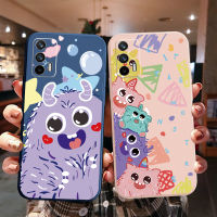 เคสโทรศัพท์สำหรับ OPPO A16 A15 A9 A5 2020 A53 A54 A94 4G A12 A7 A5S AX5S AX7 A31 A8 A52 A72แฟชั่นน่ารักการ์ตูนหวานมอนสเตอร์สีดำเลนส์กล้องป้องกันกรอบขอบ