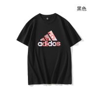 เสื้อยืดคู่รองเท้าAdidasˉNEWฝ้ายบริสุทธิ์ฤดูร้อนแขนสั้นกีฬาและพักผ่อนผู้ชายและผู้หญิงคลาสสิก