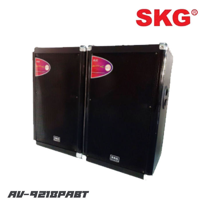 skg-av-9218pabt-ตู้ลำโพงแบบมีขยายในตัวขนาด-15-นิ้ว-กำลังขับ-8000-w-p-m-p-o-สามารถปรับเสียง-echo-ได้-มีบลูทูธ-fm-usb-sd-card-ราคาต่อ-1-คู่