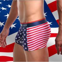 Men Stretch Cotton ers Underwear American Flag Printed Casual Shorts Pants