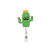 Cute Badge Reel Clip Doctor ID Card Holder Retractable Badge Clip Card Holder Badge Holder Cactus Badge Clip