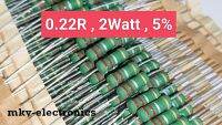 (10ตัว) 0.22R , 0.22โอห์ม 2Watt Metal Oxide Flim Resistor 5%