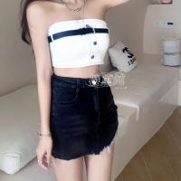 ?Camisole บราไร้ขอบ เสื้อสายเดี่ยวครอปครึ่งตัว ยกทรงสำหรับสตรี เสื้อกล้าม เนื้อผ้าคัตตอน