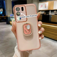 เคสโทรศัพท์อัจฉริยะสำหรับ VIVO V29 5G V29e V29 Pro 5G V27 5G V27e V27 Pro 5G V25 5G V25 V25e Pro 5G V23e 4G 5G V23 5G V20 Pro 2023ไข่มุกหรูหราที่ยึดแบบตั้งฟิล์มเลนส์กรอบโทรศัพท์เทอร์โม TPU นิ่มเพื่อการป้องกัน