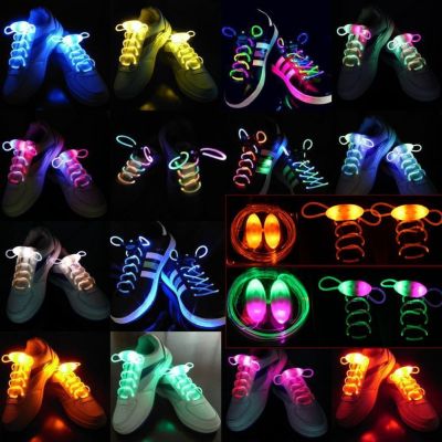 2022 Fashion Flash Shoelace Unisex LED Luminous Light Up Glow Strap Shoelace Shoe Laces Party Disco Decor Sport Flat Shoe Laces