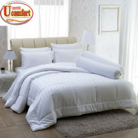 UComfort ผ้าปูที่นอนลายริ้วแบบรัดมุม ผ้า Cotton 100% ทอ 260 เส้น สำหรับโรงแรม ขนาด 3.5/5/6 ฟุต (คุ้มแน่นอน 1 เซ็ตได้ 5 ชิ้น)