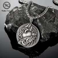 Punk Vikings Dragon สร้อยคอผู้ชาย Vintage Norse Runes Celtic Knot Ouroboros จี้สแตนเลสสแกนดิเนเวียน Amulet เครื่องประดับ