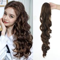 ☫✔™ Synthetic 24 inch long wave ponytail hair extension pull rope clamped to the hair of the wave heat resistant ponytail women wear