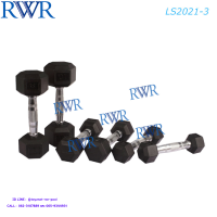 RWR ส่งฟรี ดัมเบลล์ยางหกเหลี่ยม 3 กก. รุ่น LS2021-3