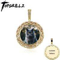 【สร้อยคอ ZOE Necklace】 TOPGRILLZ สร้อยคอรูปภาพสั่งทำใหม่คุณภาพสูงไมโครปู CZ จี้ทรงกลมเครื่องประดับส่วนบุคคลสำหรับของขวัญวันครบรอบ