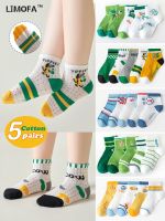 LJMOFA 5 Pairs Children Socks for Boys Cartoon Dinosaur Toddler Cotton Knitted Socks Summer Mesh Thin Cute Baby Kids Socks C180