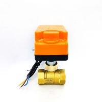 3/4 Brass Electric Ball Valve Three Wire Two Control Two Way Electric Actuator With Manual Switch 220V 24V 12V