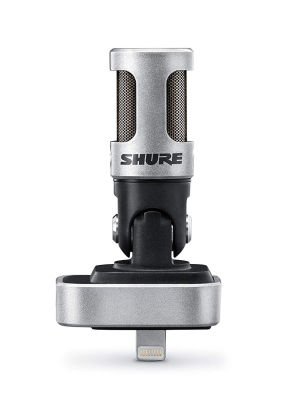 Shure MV88 Portable iOS Microphone for iPhone/iPad/iPod via Lightning Connector, Professional-Quality Sound, Digital Stereo Condenser Mic for Vloggers, Filmmakers, Music Makers &amp; Journalists, Silver