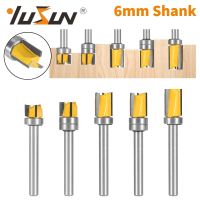 Yusun 6MM Shank Pattern Bit 3 Wing Three Carbide Flush Trim Bits Router Bit เครื่องตัดมิลลิ่งงานไม้สําหรับไม้ Bit Face Mill