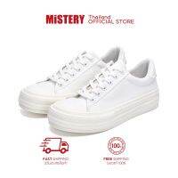 ■✵ MISTERY รองเท้าผ้าใบพื้นนุ่ม รุ่น WAVE สีขาว（ MIS-803）