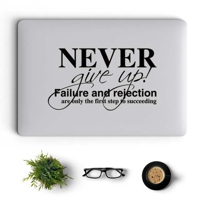 【ยืดหยุ่น】 Never Give Up แรงบันดาลใจอ้างสติกเกอร์แล็ปท็อปสำหรับ MacBook Pro 16 Quot; Air Retina 11 13 15นิ้ว Mac Book ผิว14 Quot; โน๊ตบุ๊คปกรูปลอก