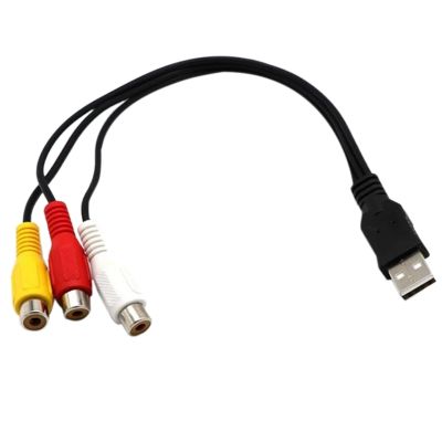 Kabel USB Ke 3RCA USB Betina Ke 3 RCA Rgb Video AV Komposit Adaptor Konverter Kabel Kabel Penghubung Timah untuk TV PC DVR