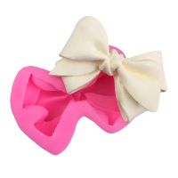 Bowknot Cake Silicone Molds Cute Bow Aromatherapy Wax Mould For Car Decoration DIY Gypsum Plaster Crafts Molds Bread  Cake Cookie Accessories