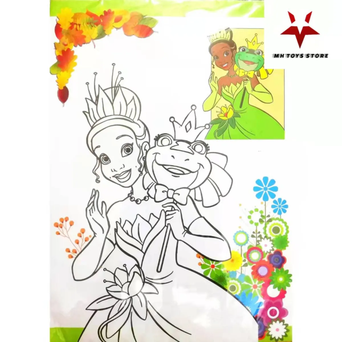 Combo 3 bộ hình vẽ tranh tô màu cho bé (bộ = 10 tờ) - đủ các loại hình công  chúa, siêu nhân, trái cây, vịt donald, chuột mickey, doremon... 