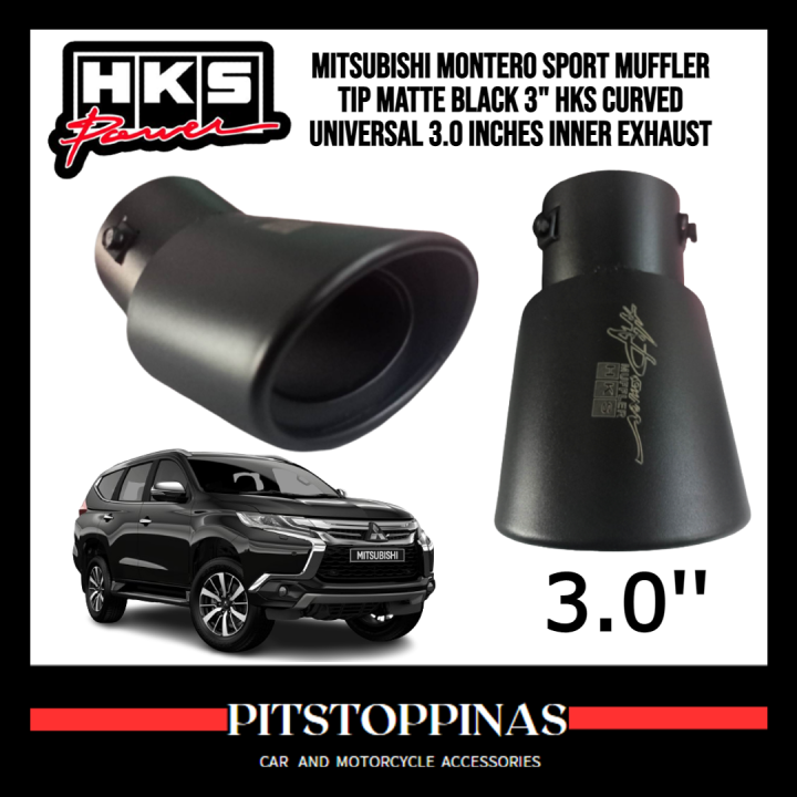 Mitsubishi Montero Sport MUFFLER TIP MATTE BLACK 3" HKS Curved